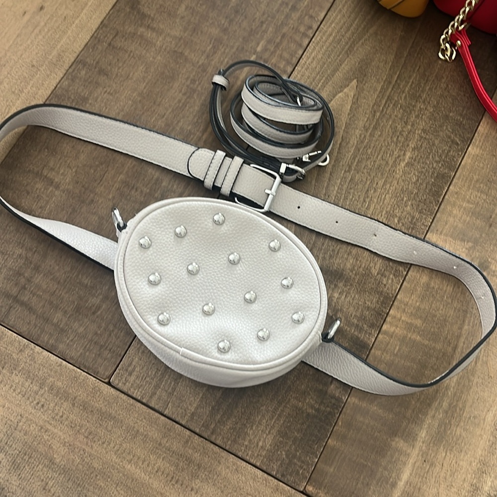 Gray Studded Crossbody Bag